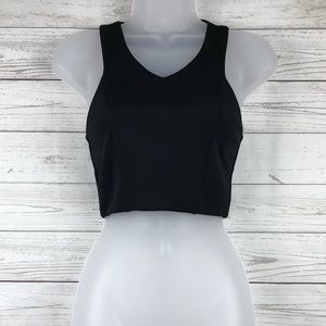 Express Cropped Top Sleeveless Black Back Zip XS